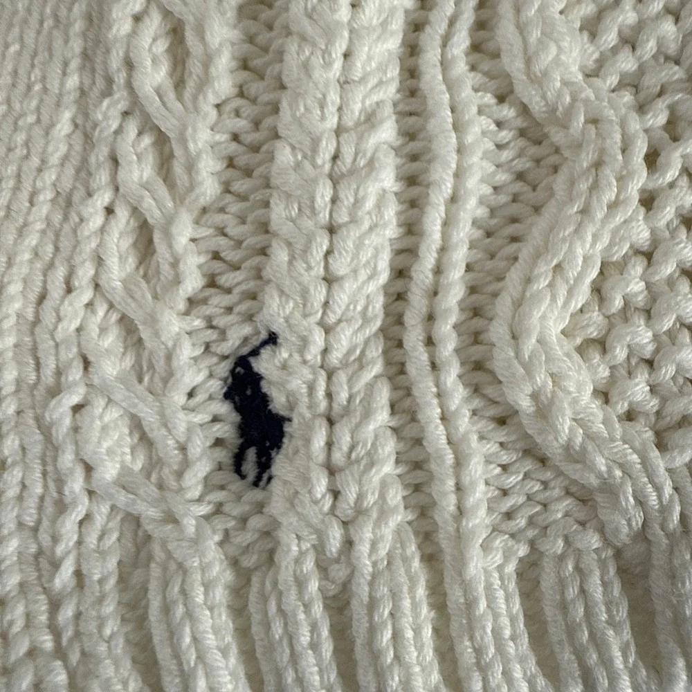 Ralph Lauren Cable‎ Knit Poncho Cape 3T Cricket Tennis Pony Logo Preppy